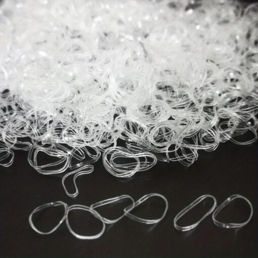 1000pcs Clear Elastic Hair Rubber Bands