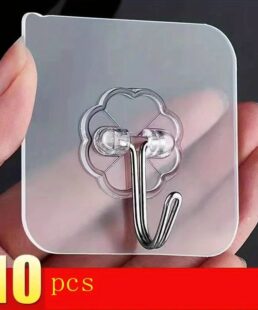 10pcs Strong Adhesive Wall-Mounted Hooks